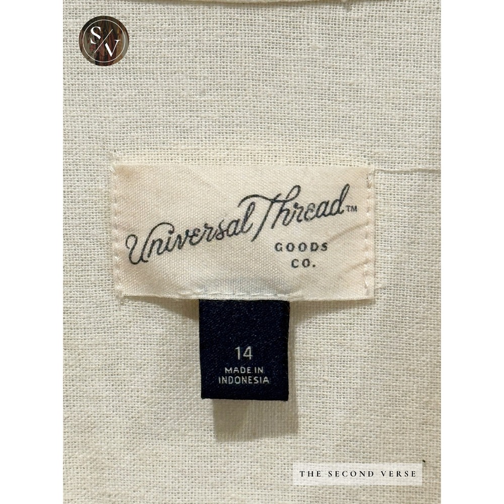 Universal Thread Womens Utility Wide Leg Jumpsuit Cream Linen Blend Size 14 - Picture 10 of 11